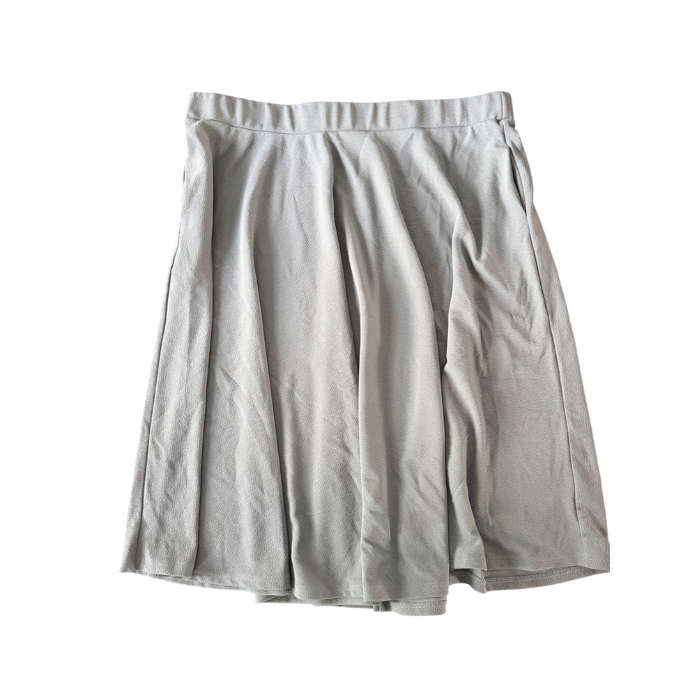 White Mark Women's 3XL Sage Green Midi Flare Pull On Skirt | SKU 1205